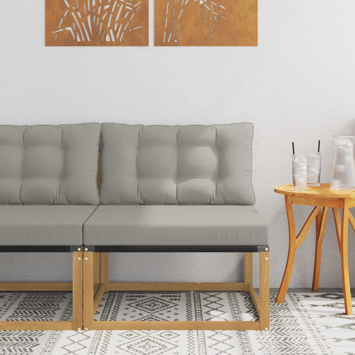 Buiten Midden Sofa met kussen Wit 79 x 83 x 73 cm staal is nu te koop bij PeponiXL, paradijselijk wonen!