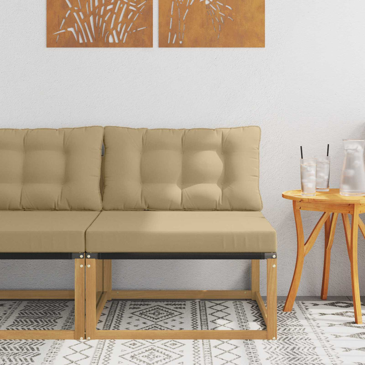 Buiten Midden Sofa met kussen Wit 79 x 83 x 73 cm staal is nu te koop bij PeponiXL, paradijselijk wonen!