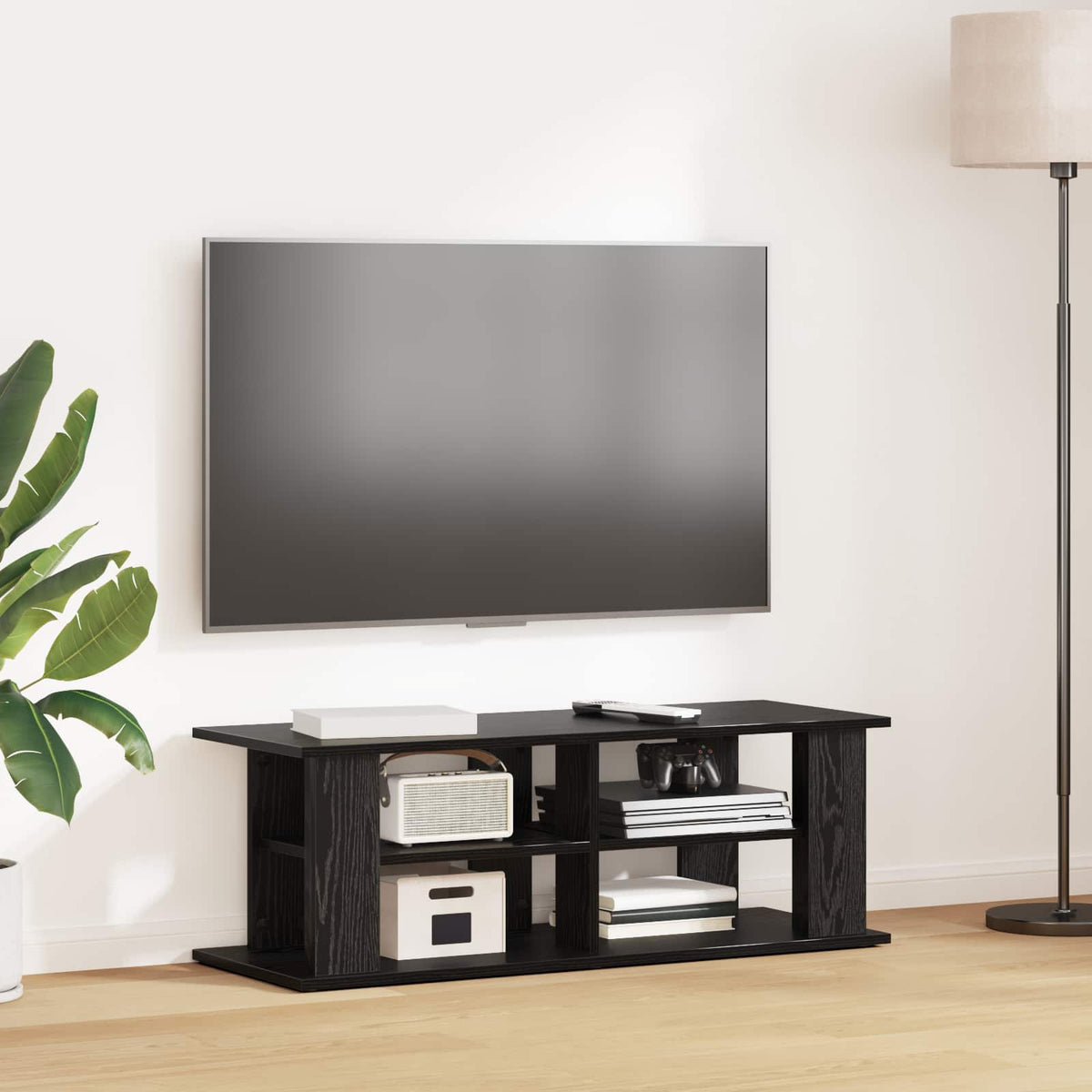 TV-standaard Zwart Eiken 96 x 35 x 33,5 cm is nu te koop bij PeponiXL, paradijselijk wonen!