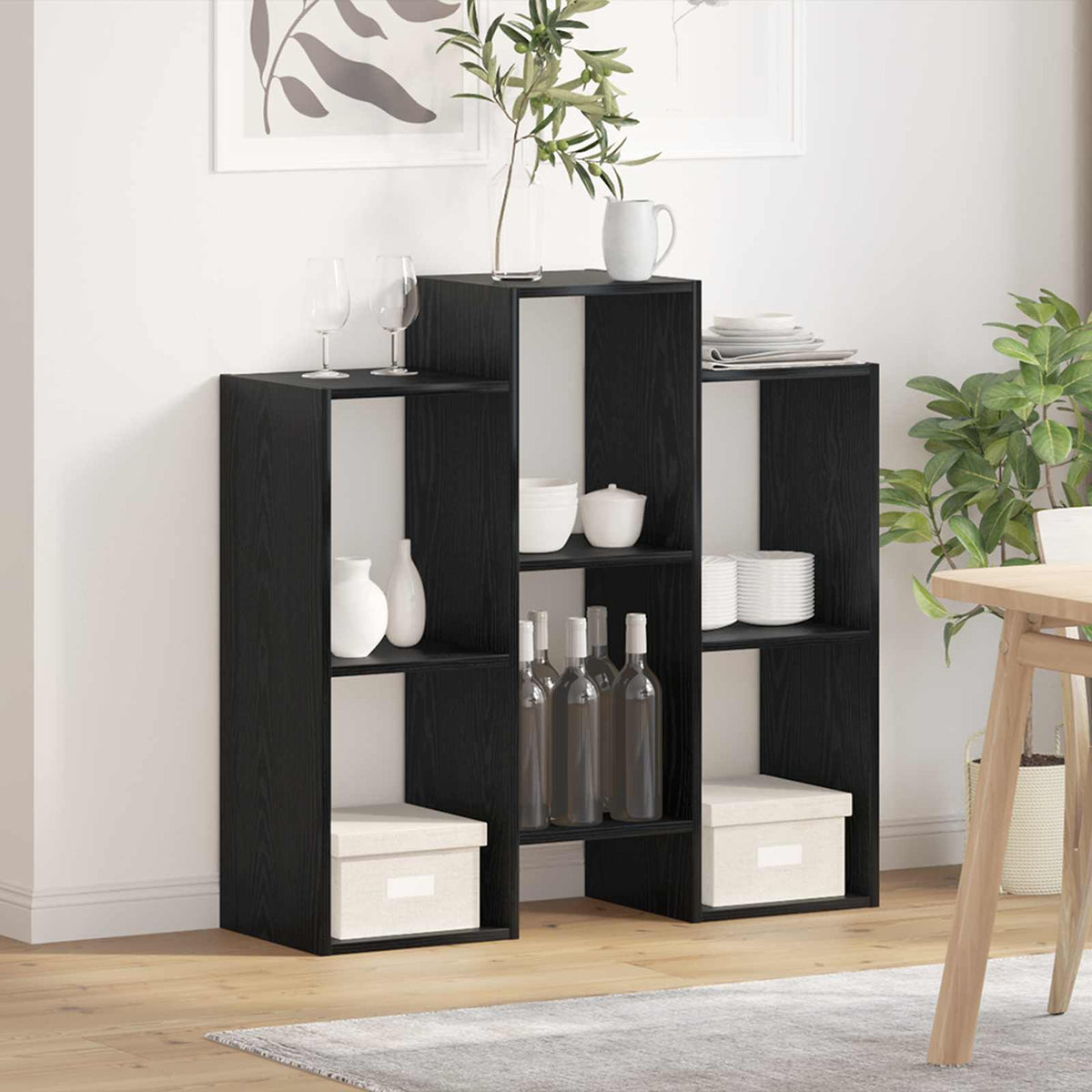 Dressoir Zwart Eiken 90 x 30 x 90 cm is nu te koop bij PeponiXL, paradijselijk wonen!