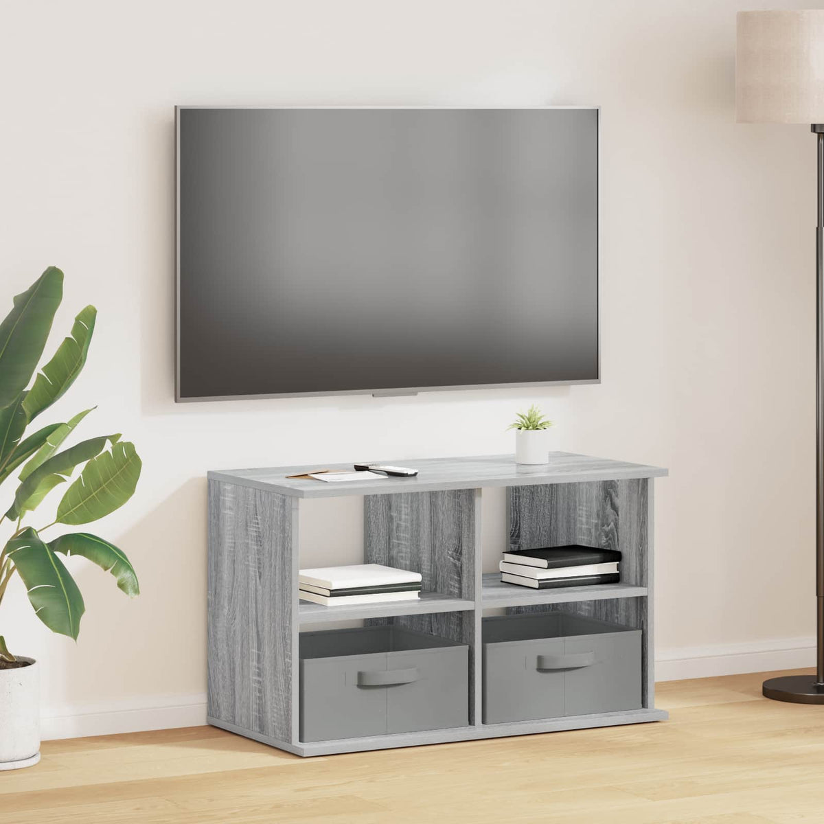 TV-standaard met lade Grijs Sonoma 79 x 40 x 48 cm is nu te koop bij PeponiXL, paradijselijk wonen!
