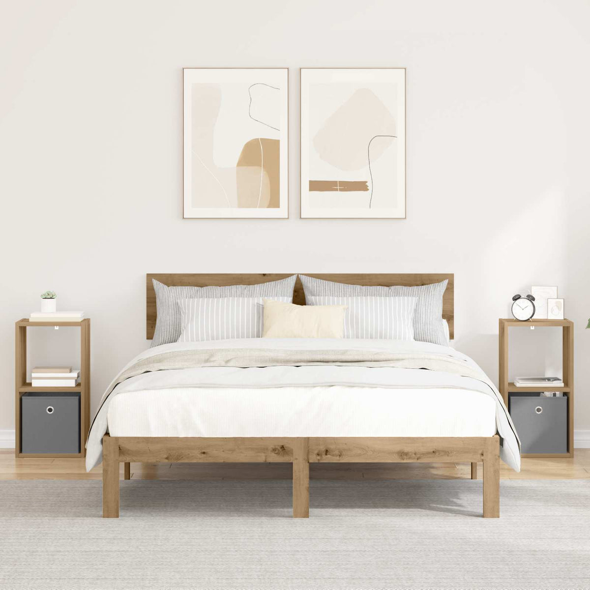 Nachtkastje met lade 2 pcs Artisan Eiken 30,5 x 27 x 59,5 cm is nu te koop bij PeponiXL, paradijselijk wonen!
