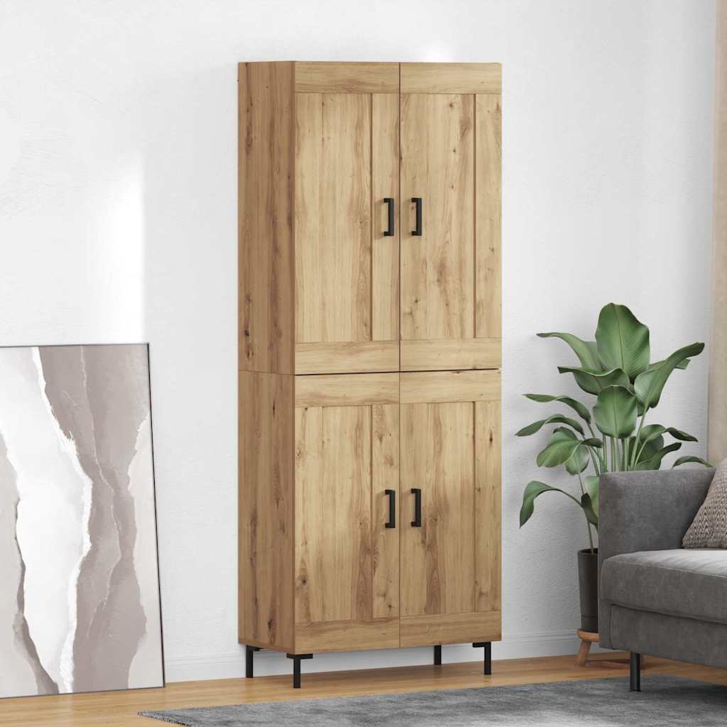 Hoge kast 2 st Artisan Eiken 69,5 x 34 x 180 cm Bewerkt hout is nu te koop bij PeponiXL, paradijselijk wonen!