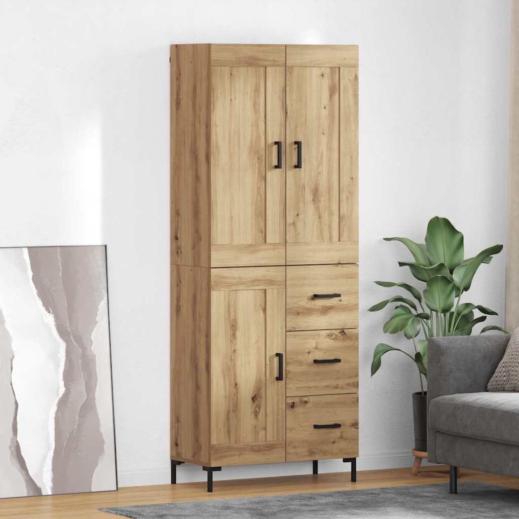Hoge kast 2 st Artisan Eiken 69,5 x 34 x 180 cm Bewerkt hout is nu te koop bij PeponiXL, paradijselijk wonen!