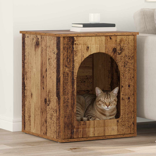 Kattenhuis Oudhout 53 x 52 x 62 cm Bewerkt hout is nu te koop bij PeponiXL, paradijselijk wonen!