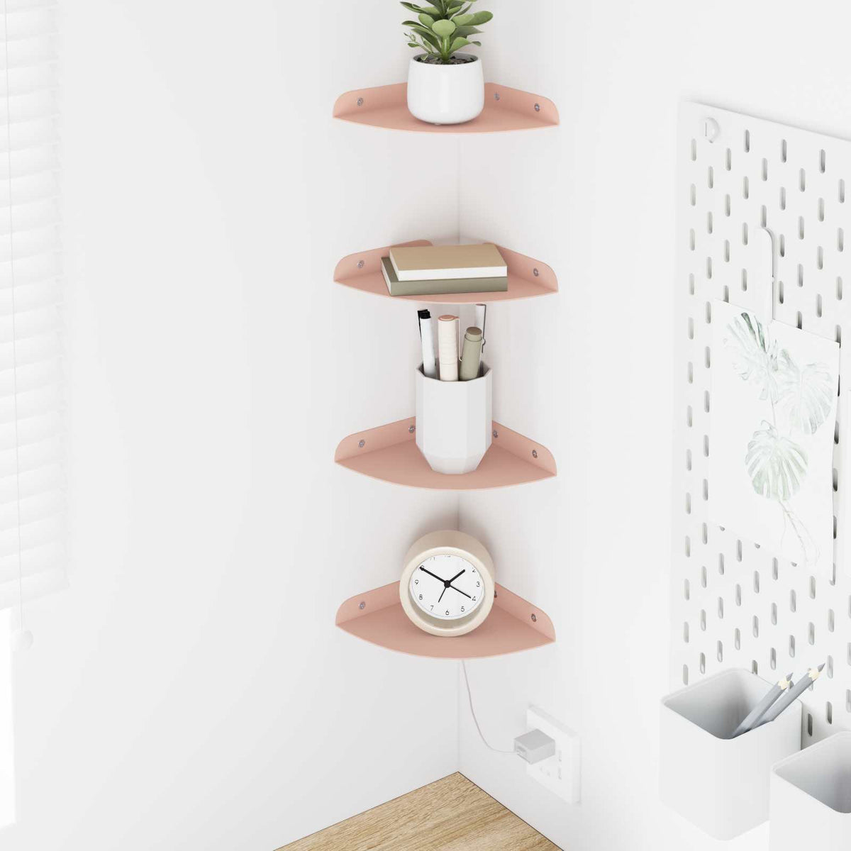 Drijvende plank met plank met opslag 4 pcs Roze 15 x 15 x 2 cm is nu te koop bij PeponiXL, paradijselijk wonen!