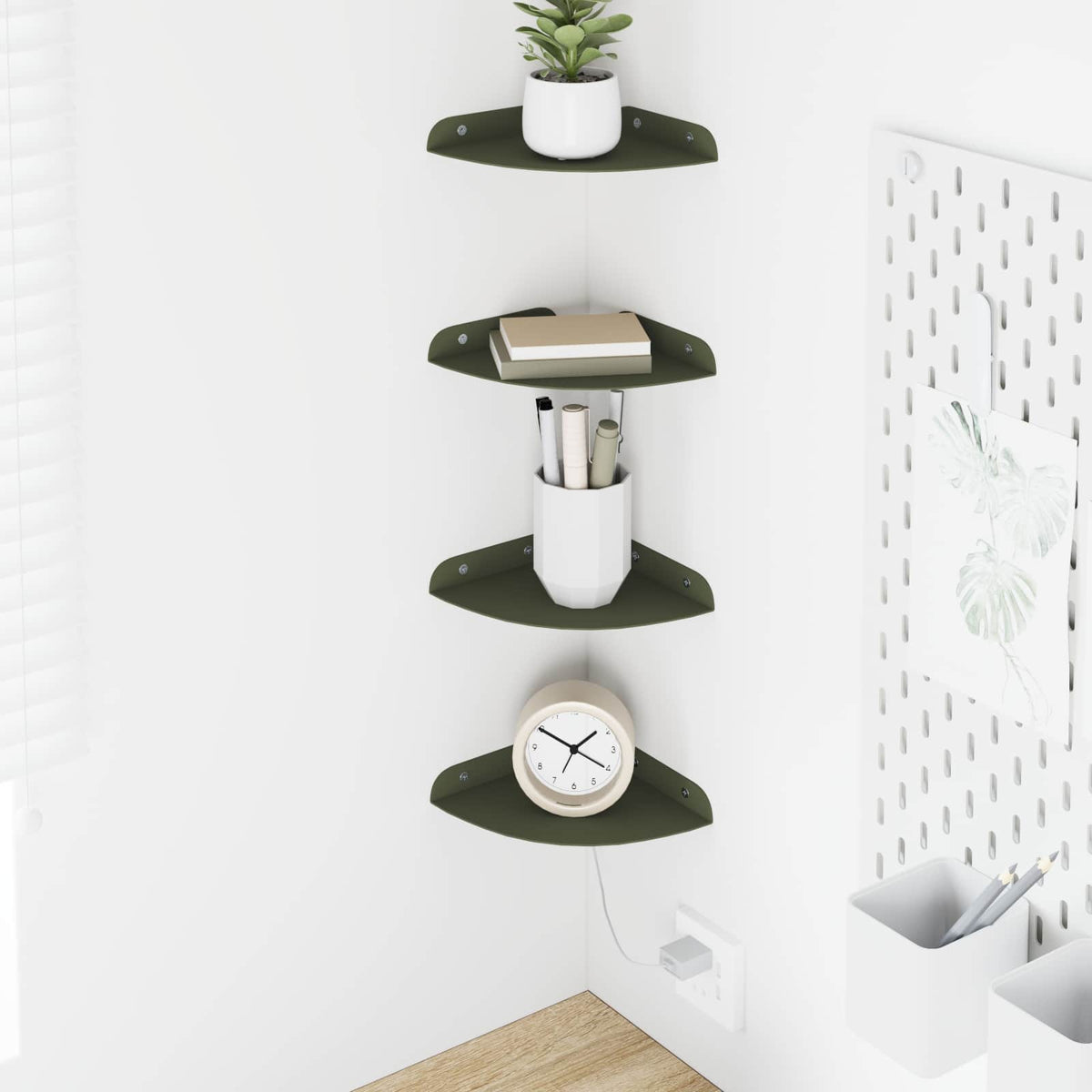 Drijvende plank met plank 4 pcs Olijf Groen 15 x 15 x 2 cm is nu te koop bij PeponiXL, paradijselijk wonen!