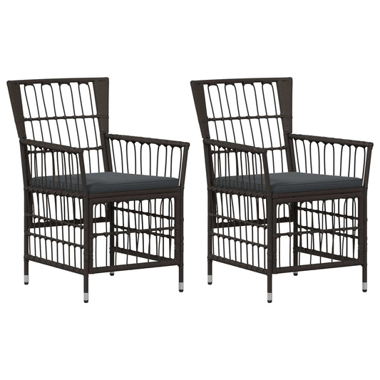 vidaXL Tuinstoelen 2 st Zwart PE rattan, Staal en Polyester Stof