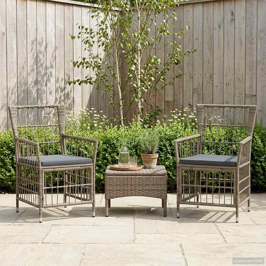 vidaXL Tuinstoelen 2 st Grijs PE rattan, Staal en Polyester Stof