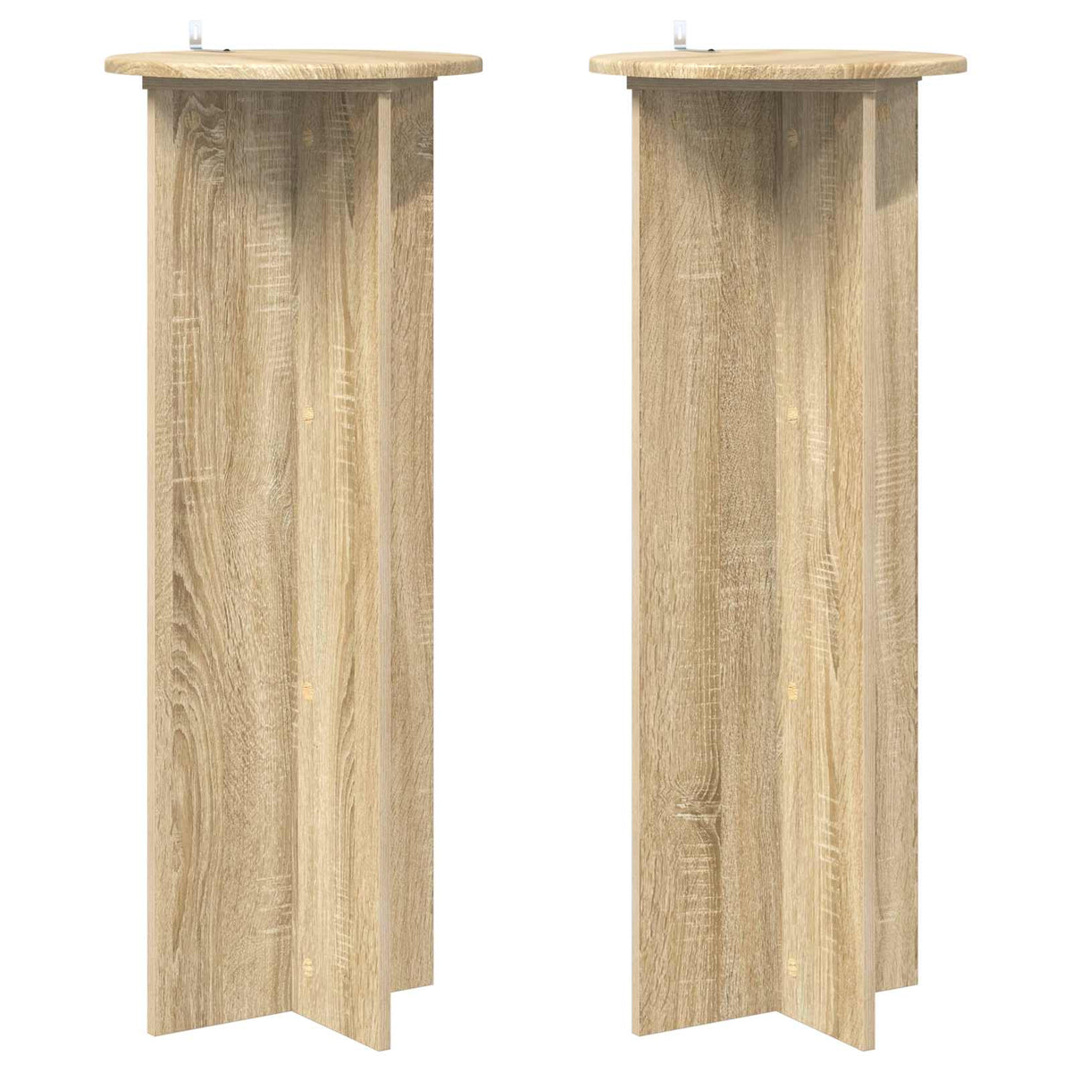 Plantenstandaard 2 pcs Sonoma Eiken Ø40 x 100 cm Bewerkt hout is nu te koop bij PeponiXL, paradijselijk wonen!