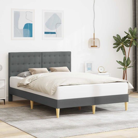 Bedframe met hoofdeinde Donkergrijs 160 x 200 cm Stof is nu te koop bij PeponiXL, paradijselijk wonen!