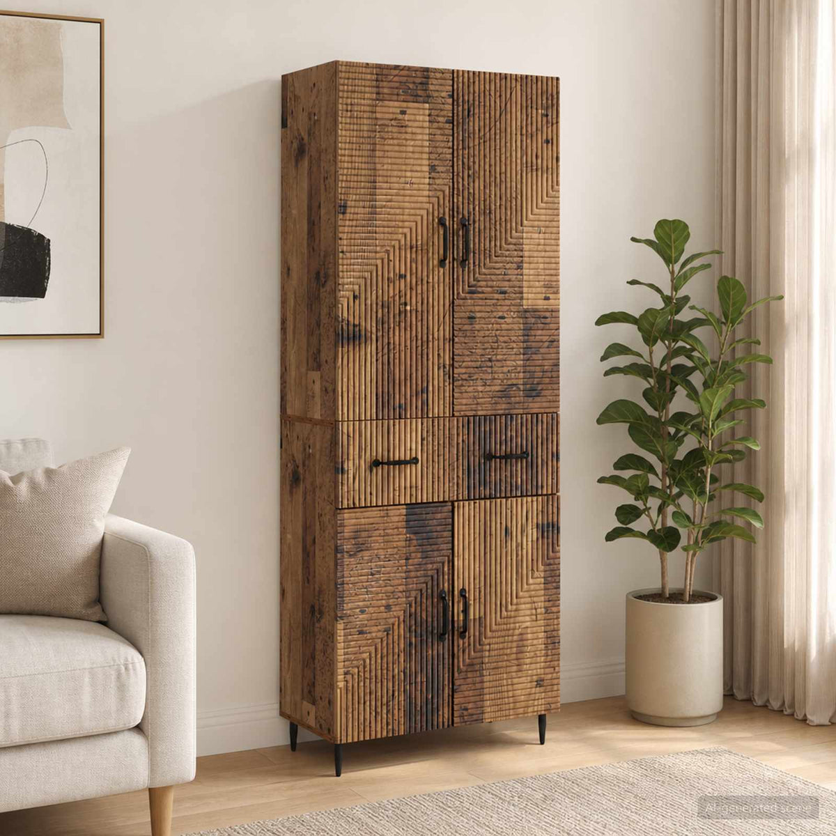 Kastenset 2 pcs Oud hout 66 x 34,5 x 89,5 cm Bewerkt hout is nu te koop bij PeponiXL, paradijselijk wonen!