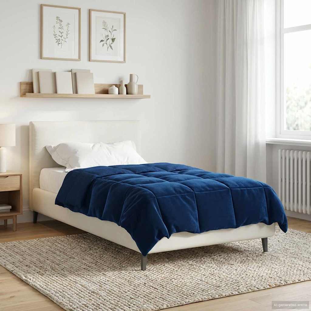 Zomerdekbed Gekwilt Donkerblauw 135 x 220 cm Microfiber is nu te koop bij PeponiXL, paradijselijk wonen!