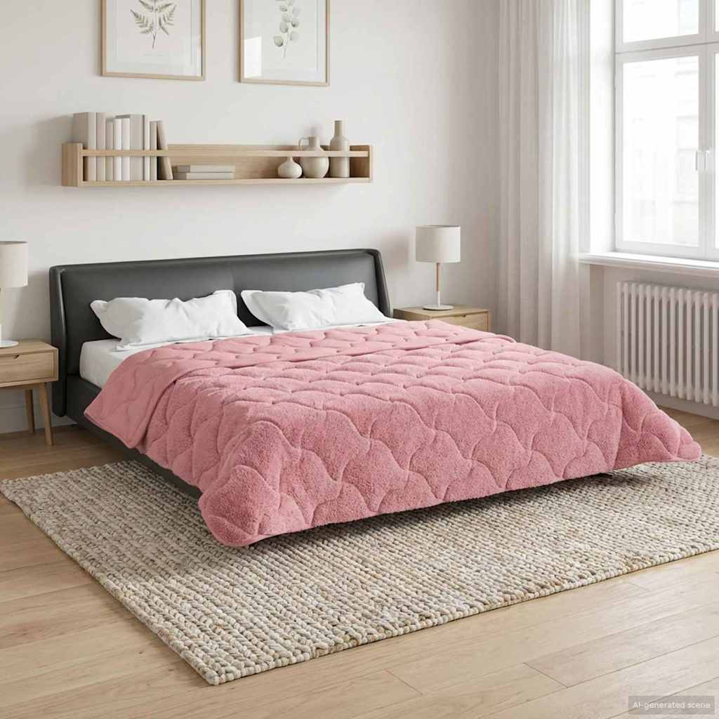 Winter Dekbed Roze 220 x 240 cm Microfiber en Teddy fleece is nu te koop bij PeponiXL, paradijselijk wonen!