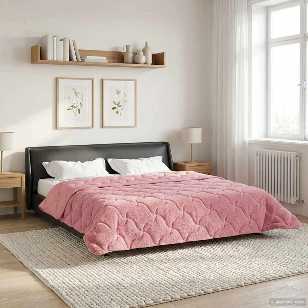 Winter Dekbed Roze 220 x 260 cm Microfiber en Teddy fleece is nu te koop bij PeponiXL, paradijselijk wonen!