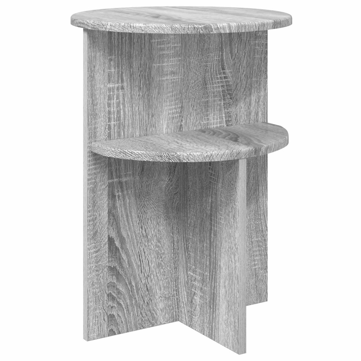 Bijzettafel met opslag Grijs sonoma Ø 39,5 x 55 cm Bewerkt hout is nu te koop bij PeponiXL, paradijselijk wonen!