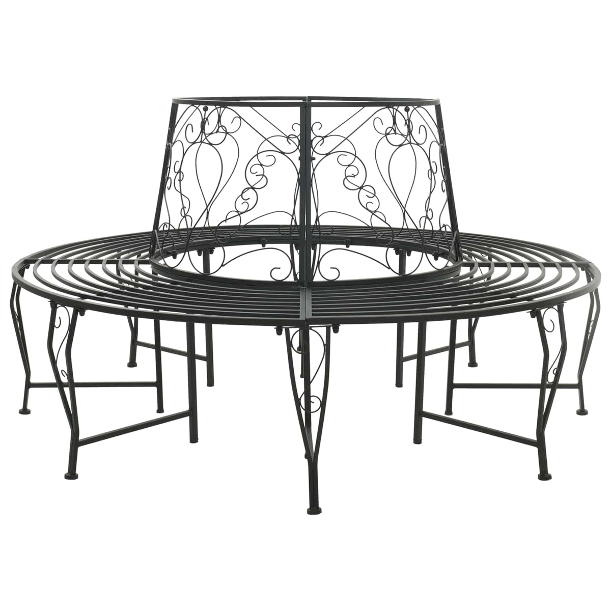 Boom bank 8-Aantal zitplaatsen Ø 160 x 89 cm Staal Zwart Rond is nu te koop bij PeponiXL, paradijselijk wonen!