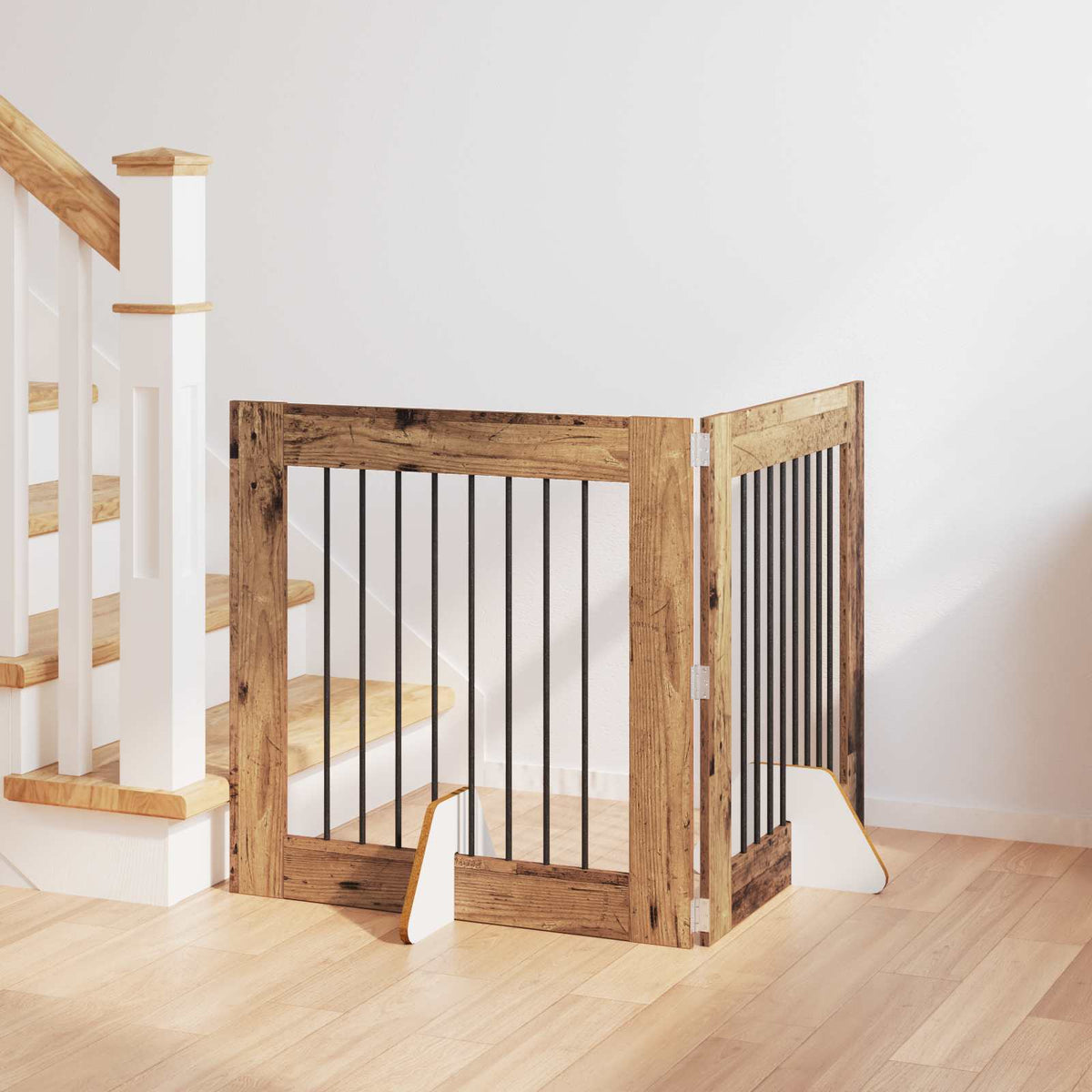 Hondenhekje met standaards 2 pcs Oud hout 80 x 80 cm is nu te koop bij PeponiXL, paradijselijk wonen!