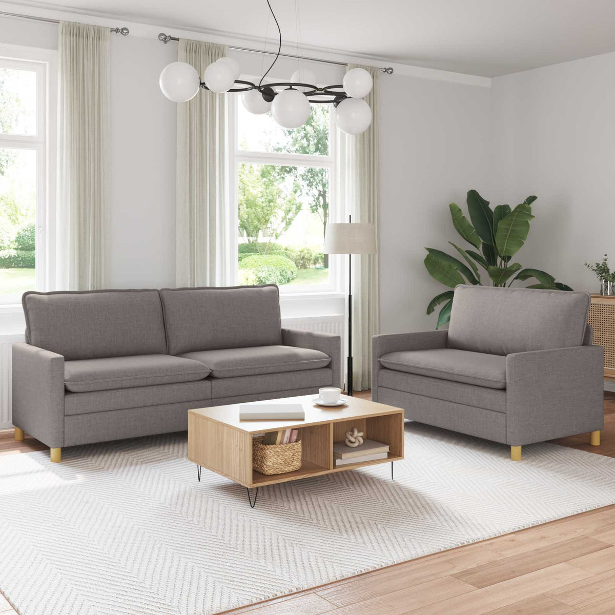 Bankstel 2 st Taupe Stof is nu te koop bij PeponiXL, paradijselijk wonen!