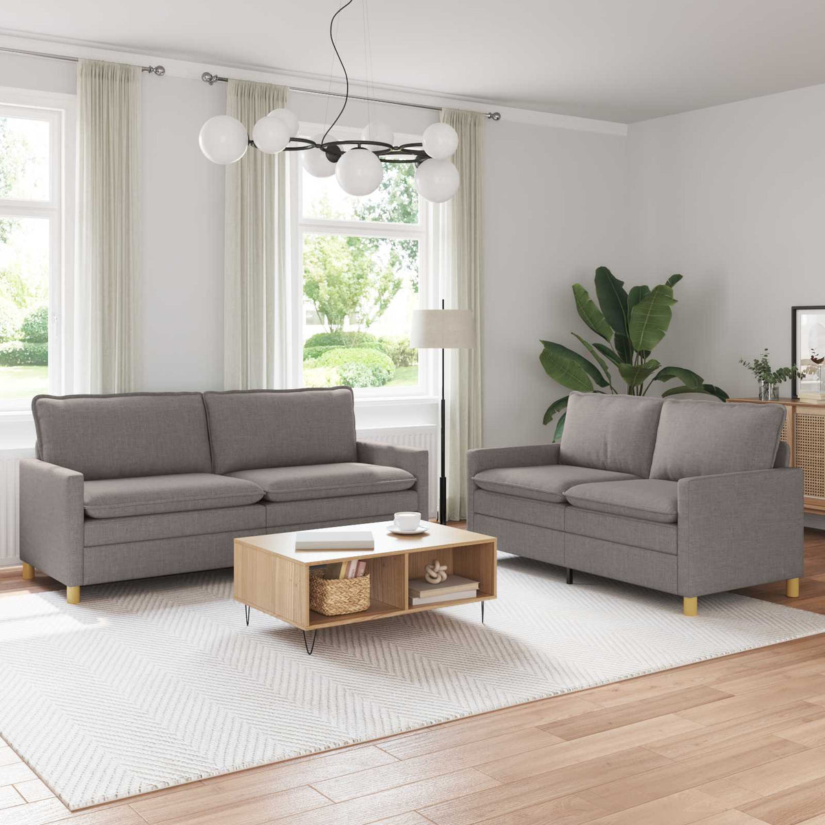 Bankstel 2 st Taupe Stof is nu te koop bij PeponiXL, paradijselijk wonen!