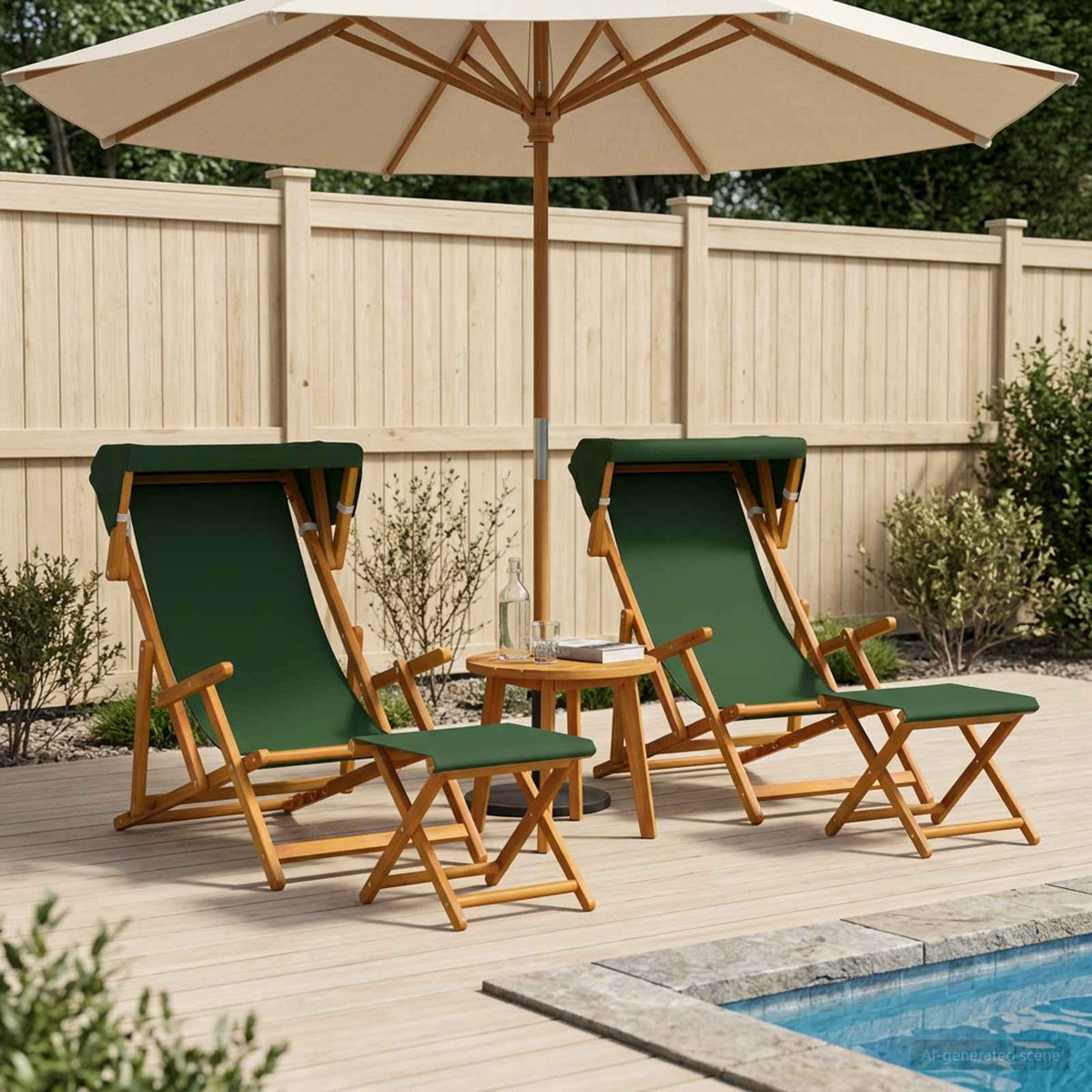 Ligstoel 4 pcs 3 Positie massief eucalyptushout Groen is nu te koop bij PeponiXL, paradijselijk wonen!