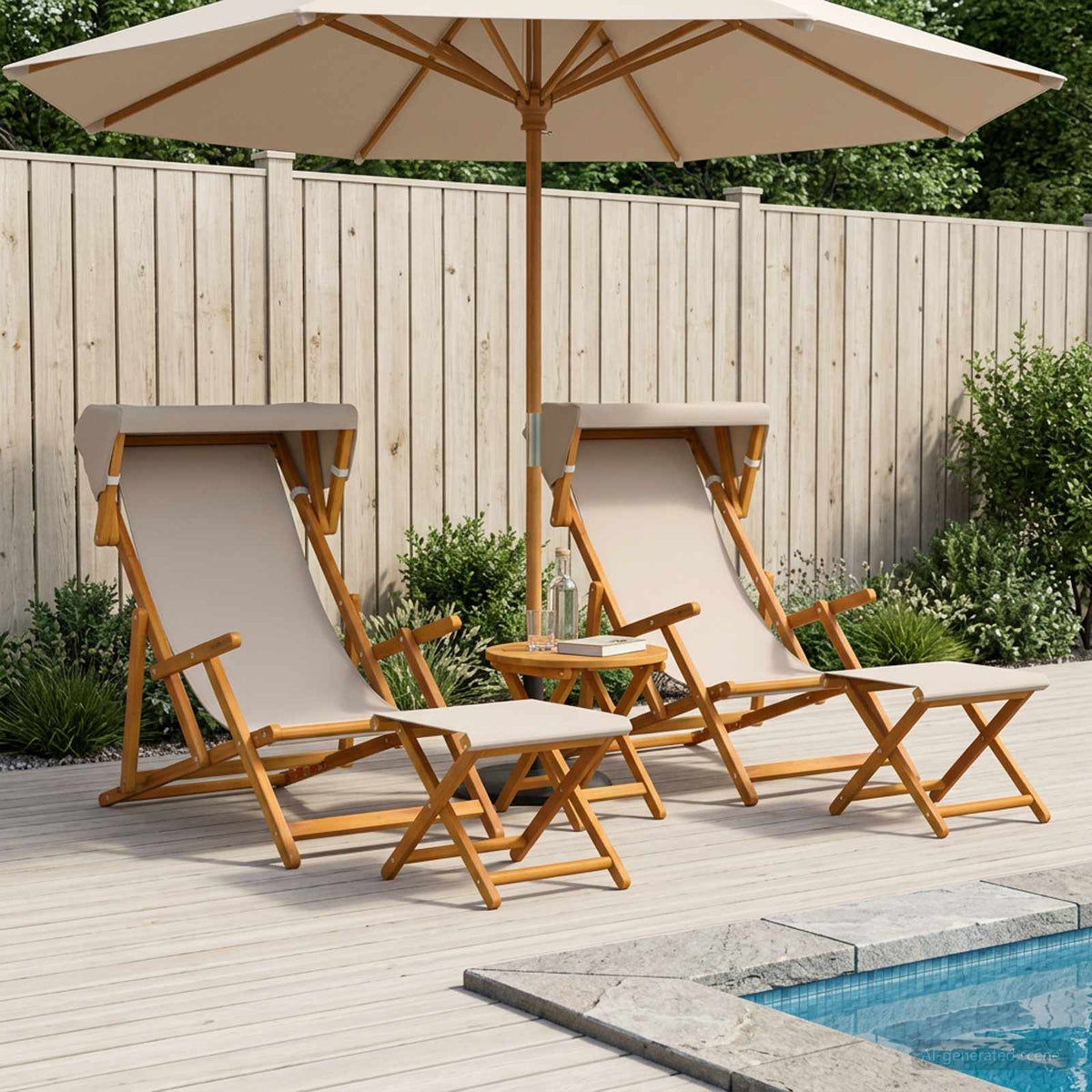 Ligstoel 4 pcs 3 Positie massief eucalyptushout Beige is nu te koop bij PeponiXL, paradijselijk wonen!