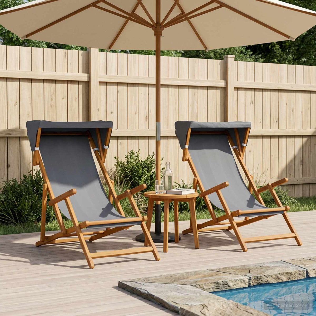 Ligstoel 2 pcs 3 Positie massief eucalyptushout Grijs is nu te koop bij PeponiXL, paradijselijk wonen!