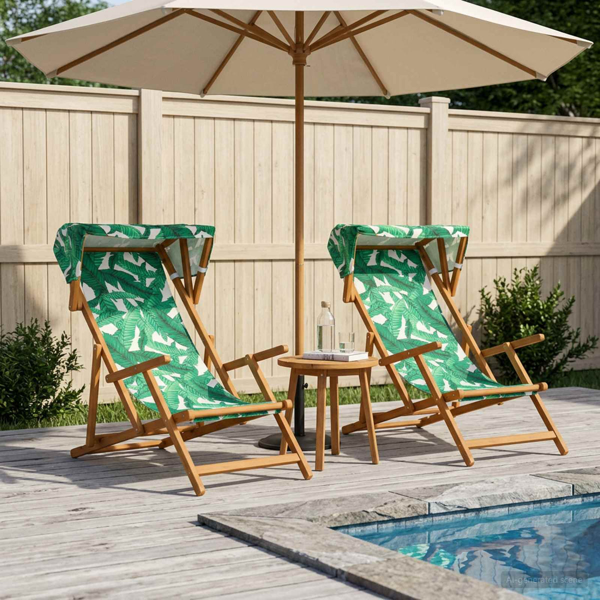 Ligstoel 2 pcs 3 Positie massief eucalyptushout Bladpatroon is nu te koop bij PeponiXL, paradijselijk wonen!