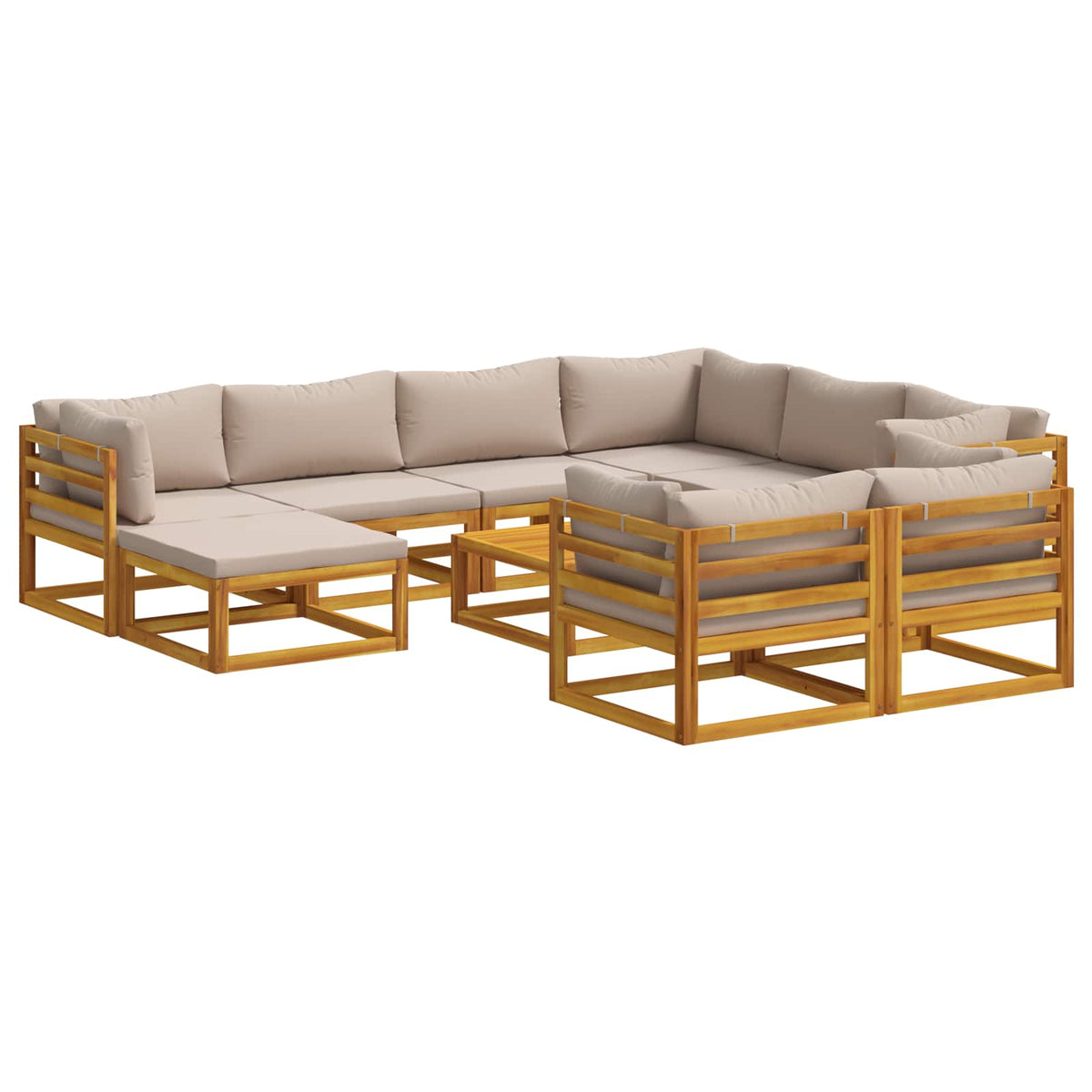 Bankstel 10 st Naturel Massief Acaciahout is nu te koop bij PeponiXL, paradijselijk wonen!