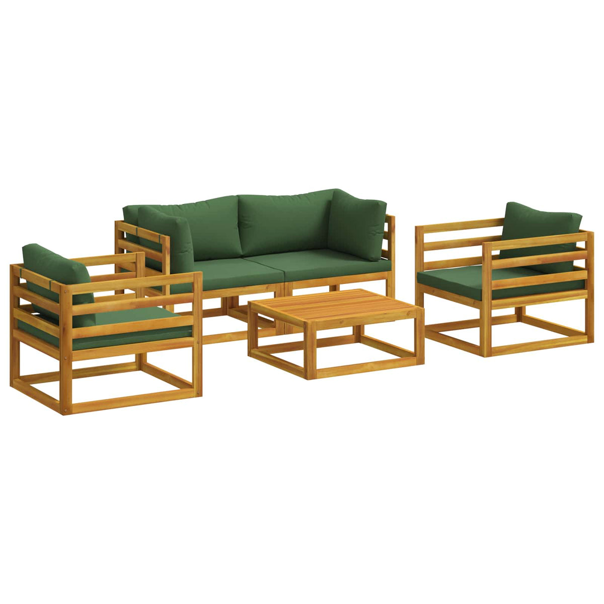 5-delige Tuinloungeset Modulair Naturel Massief Acaciahout is nu te koop bij PeponiXL, paradijselijk wonen!