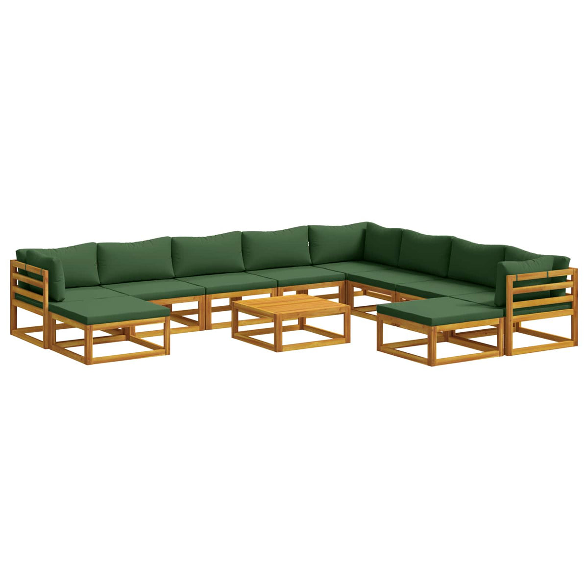 vidaXL Bankstel 11 st Naturel Massief Acaciahout