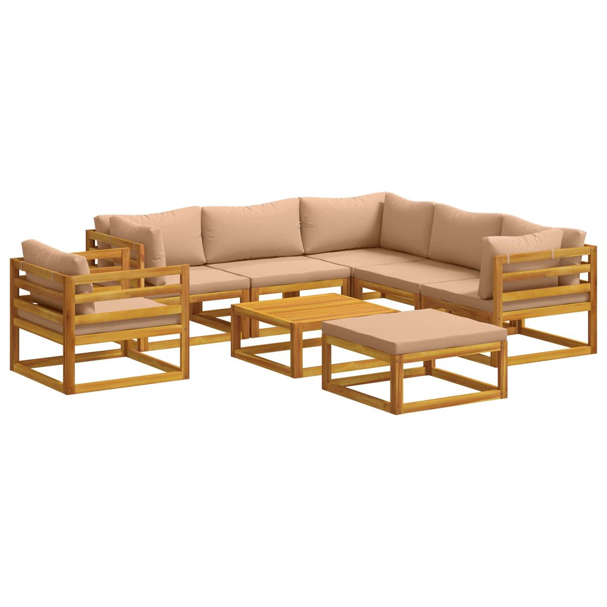 Bankstel 8 st Naturel Massief Acaciahout is nu te koop bij PeponiXL, paradijselijk wonen!