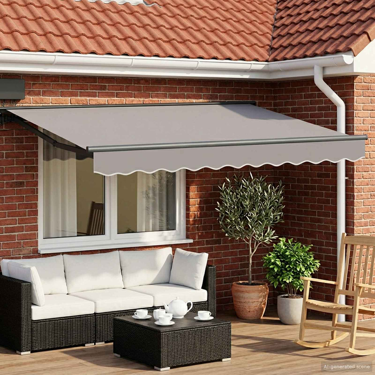 Handmatige Luifelhouder met LED's Antraciet 2,5 x 2 m Aluminium is nu te koop bij PeponiXL, paradijselijk wonen!