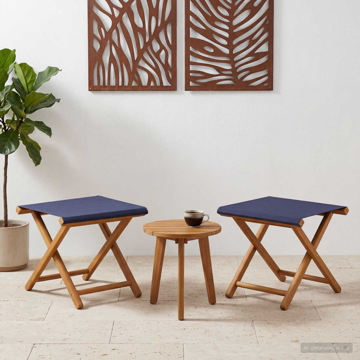 Ligstoel 2 pcs massief eucalyptushout Blauw is nu te koop bij PeponiXL, paradijselijk wonen!