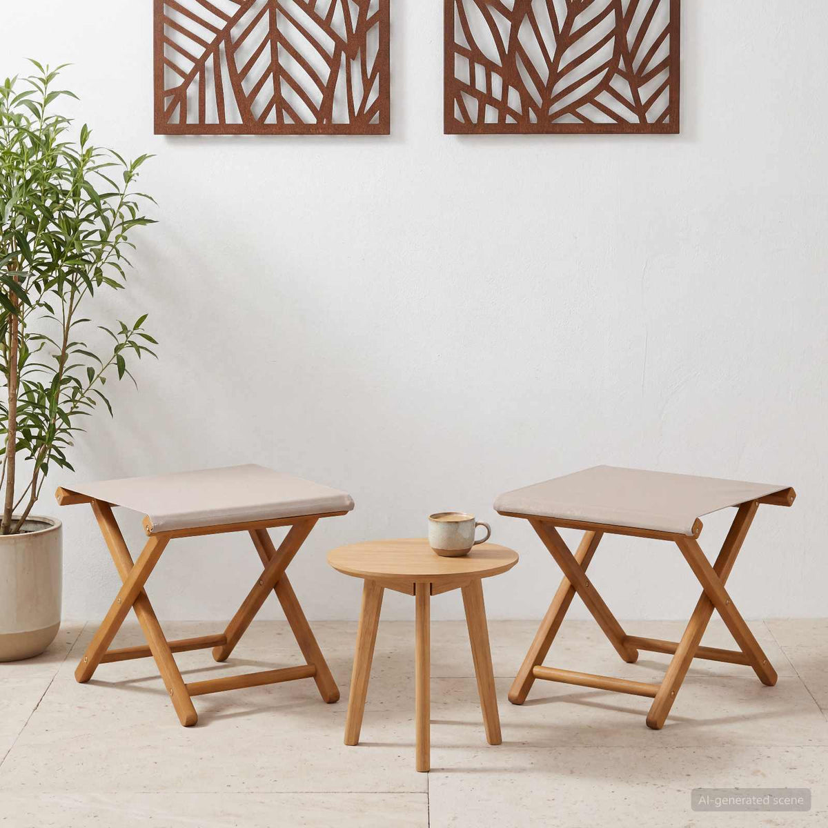 Ligstoel 2 pcs massief eucalyptushout Beige is nu te koop bij PeponiXL, paradijselijk wonen!