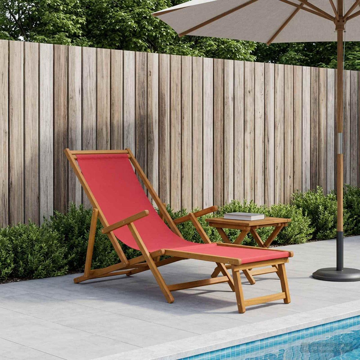 Opvouwbare zonnebed 3 Positie Massief Eucalyptus Hout Rood is nu te koop bij PeponiXL, paradijselijk wonen!