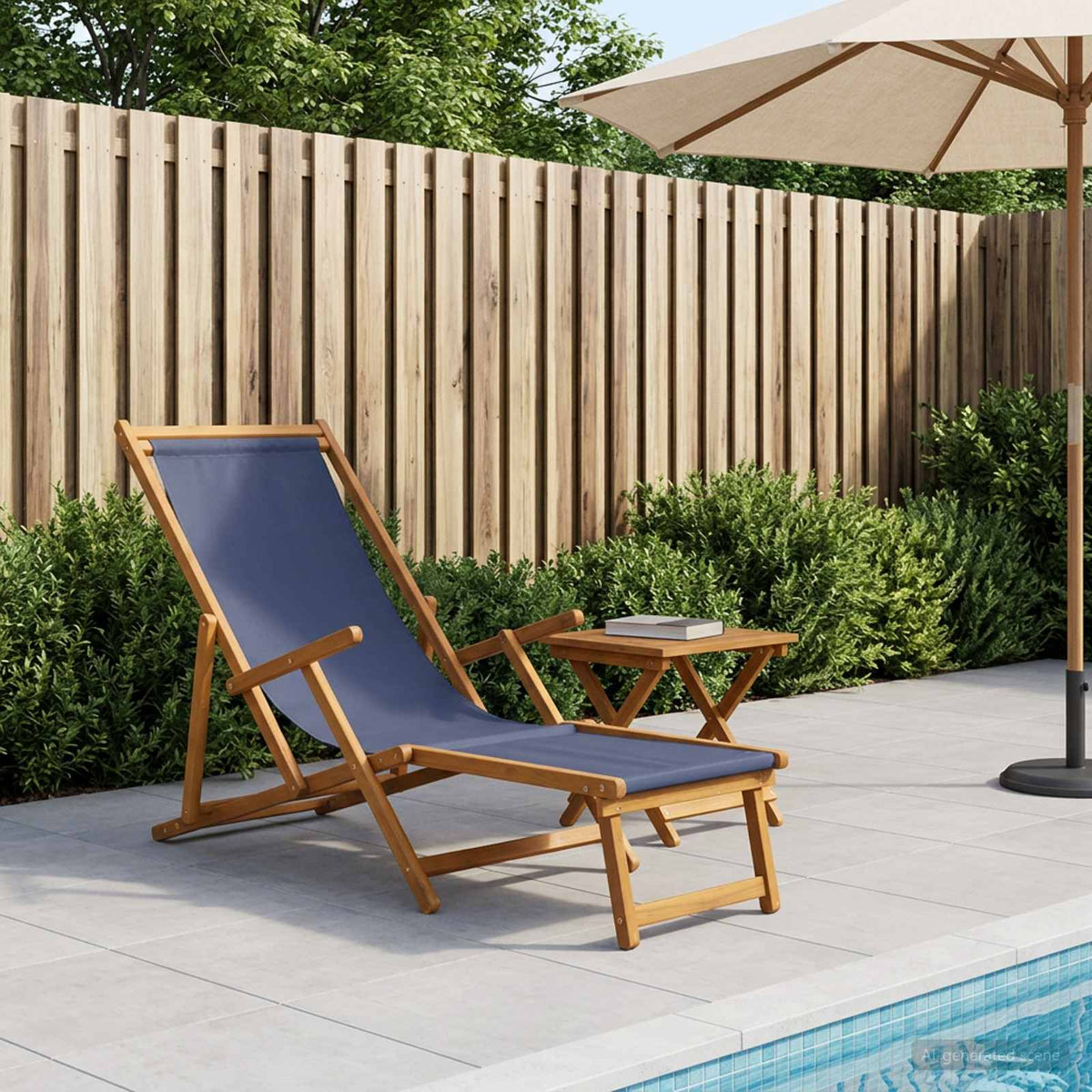 Opvouwbare zonnebed 3 Positie Massief Eucalyptus Hout Blauw is nu te koop bij PeponiXL, paradijselijk wonen!