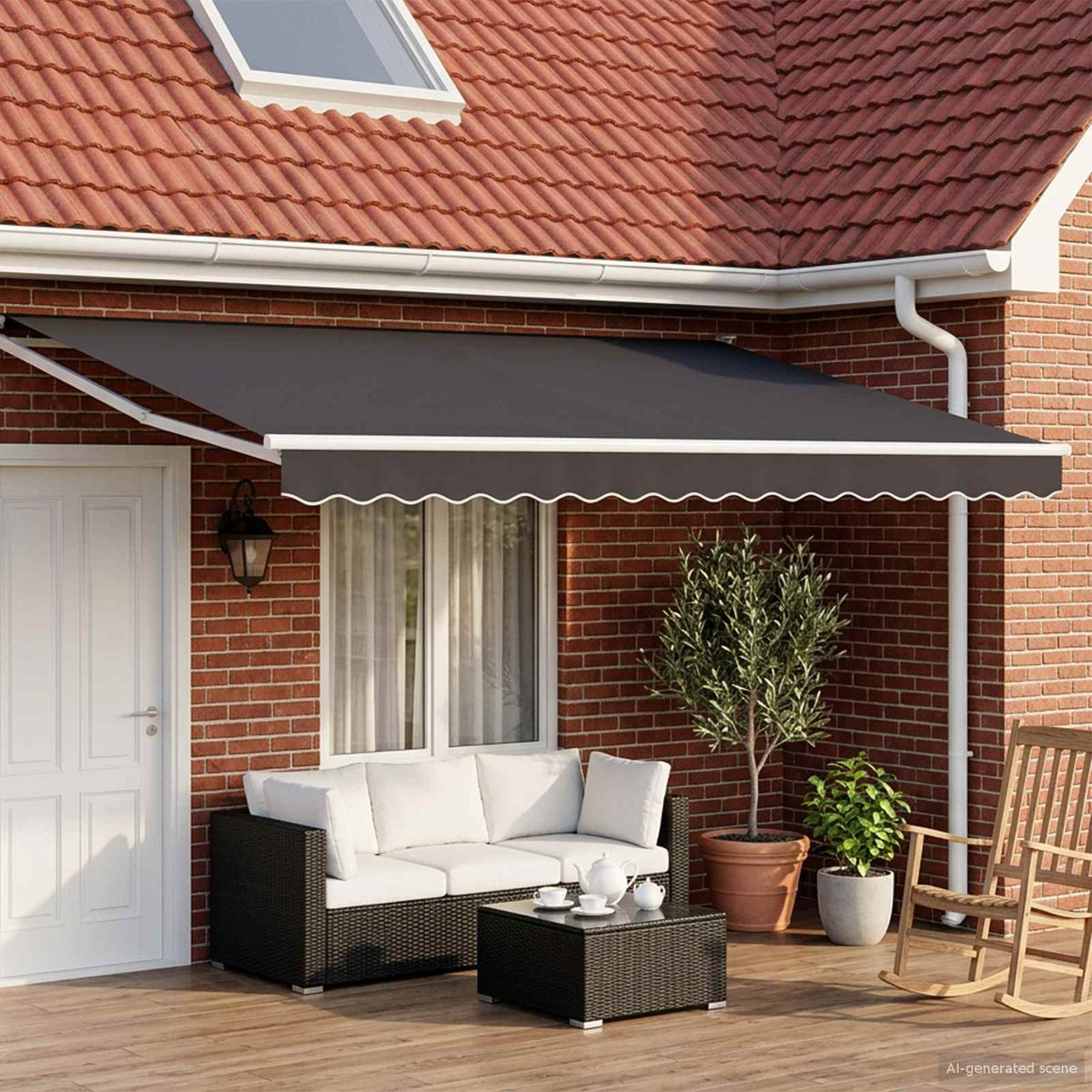 Uitschuifbare luifel Antracietkleurig 4 x 2 m is nu te koop bij PeponiXL, paradijselijk wonen!