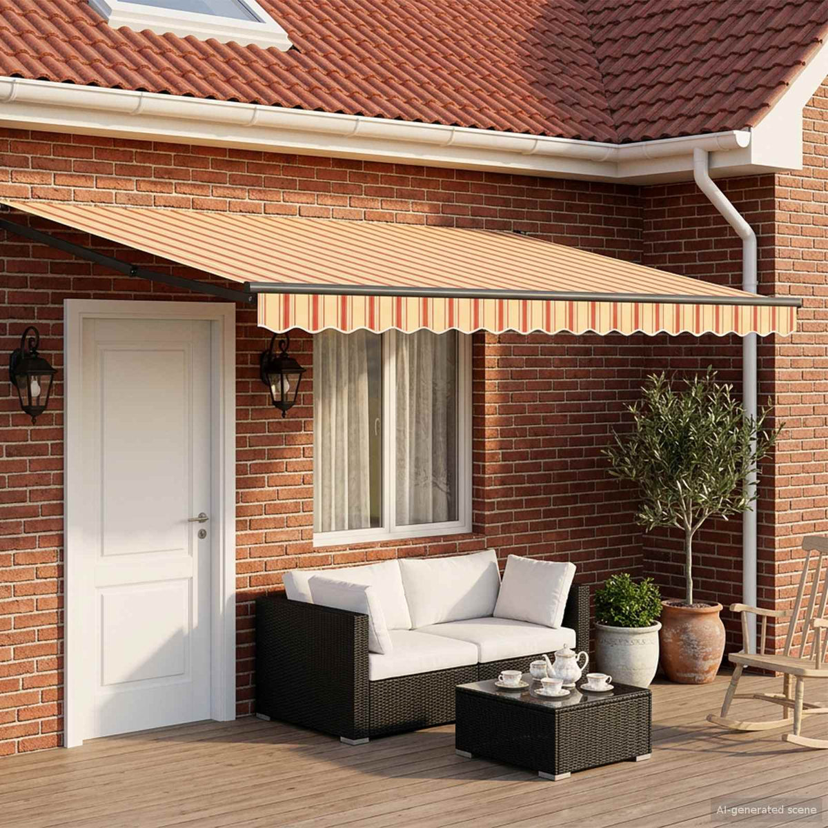 Elektrisch Uittrekbaar Zonnescherm Multikleur 4,5 × 3 m is nu te koop bij PeponiXL, paradijselijk wonen!