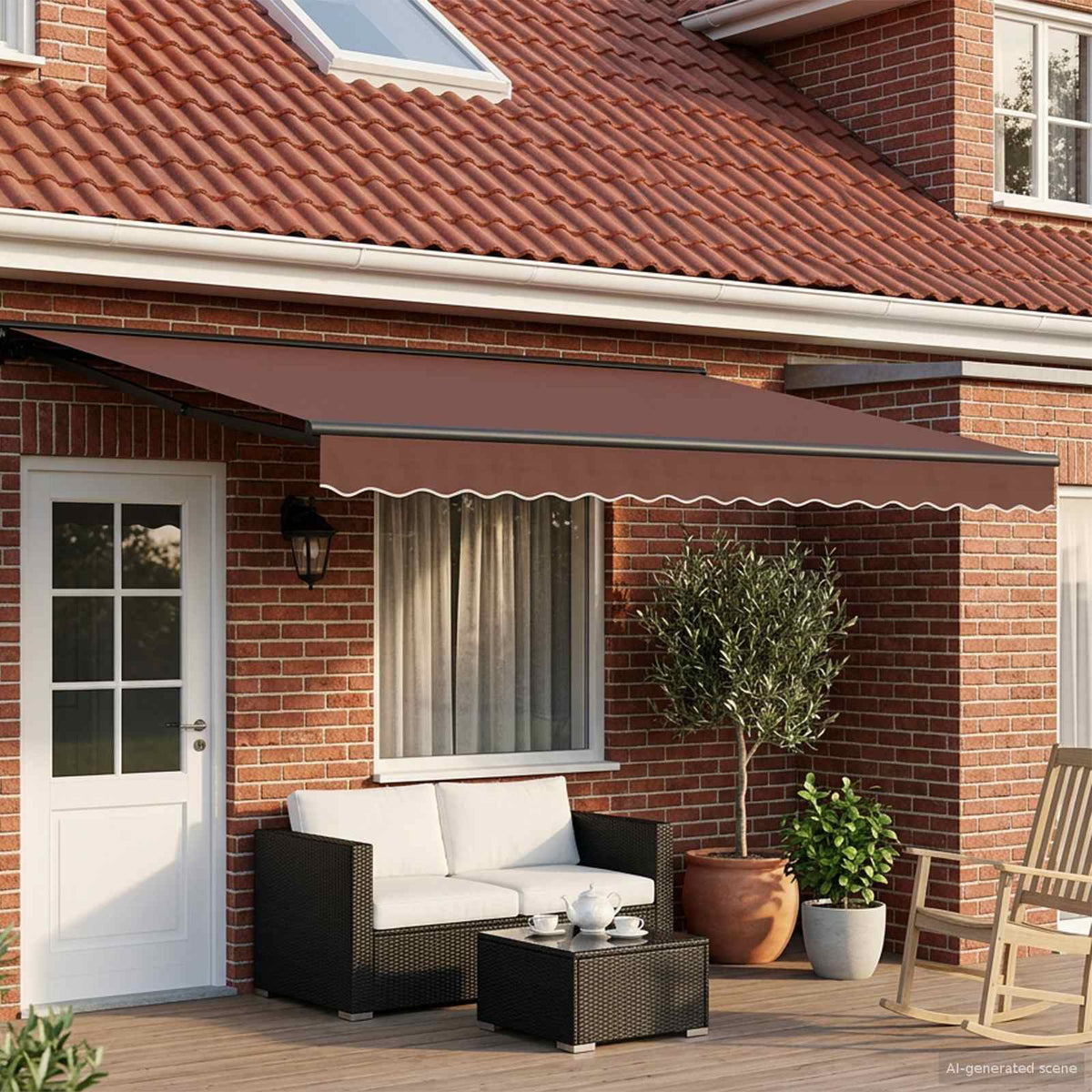Handmatige Luifelhouder met LED's 4 x 2 m is nu te koop bij PeponiXL, paradijselijk wonen!