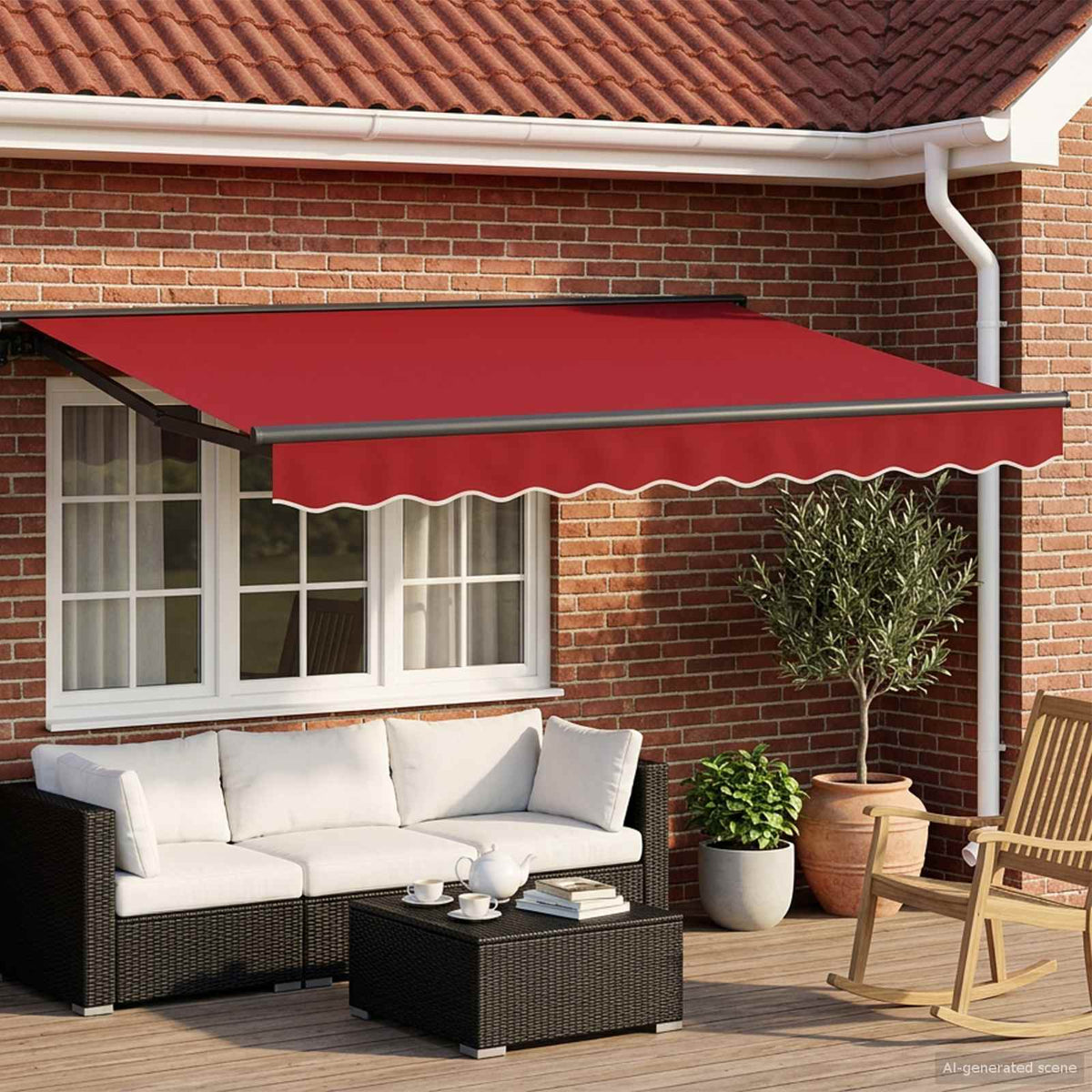 Handmatige Luifelhouder met LED's 3 x 2,5 m is nu te koop bij PeponiXL, paradijselijk wonen!