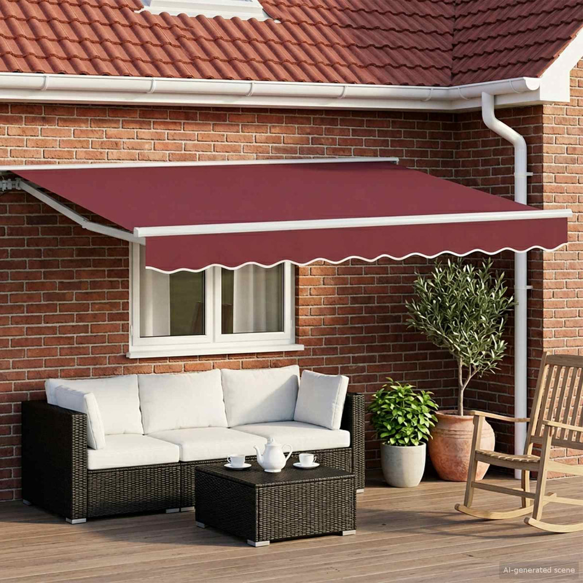 Elektrisch Uittrekbaar Zonnescherm Bordeauxrood 3 x 2,5 m is nu te koop bij PeponiXL, paradijselijk wonen!