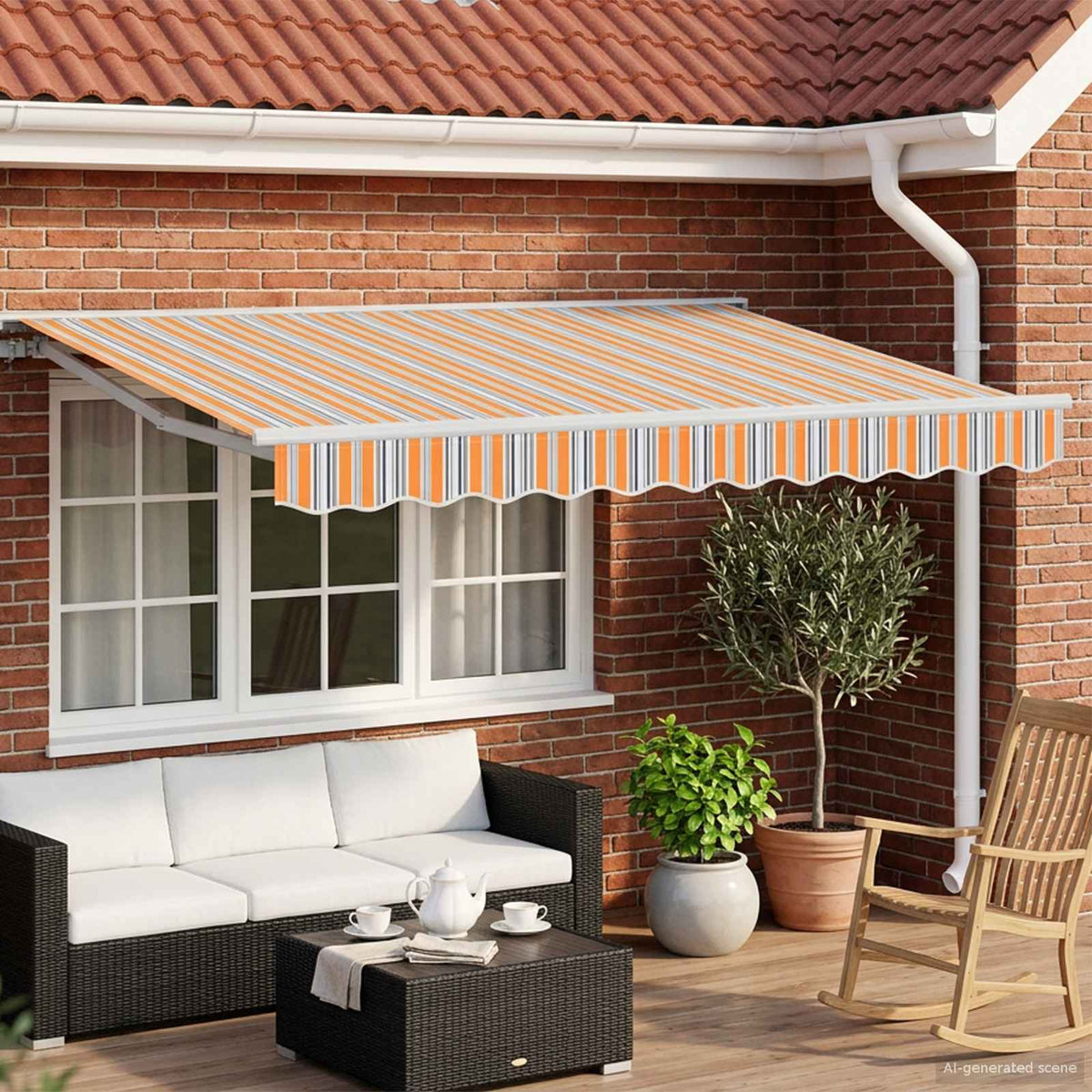 Elektrisch Uittrekbaar Zonnescherm Oranje, Grijs, Blauw, Wit is nu te koop bij PeponiXL, paradijselijk wonen!