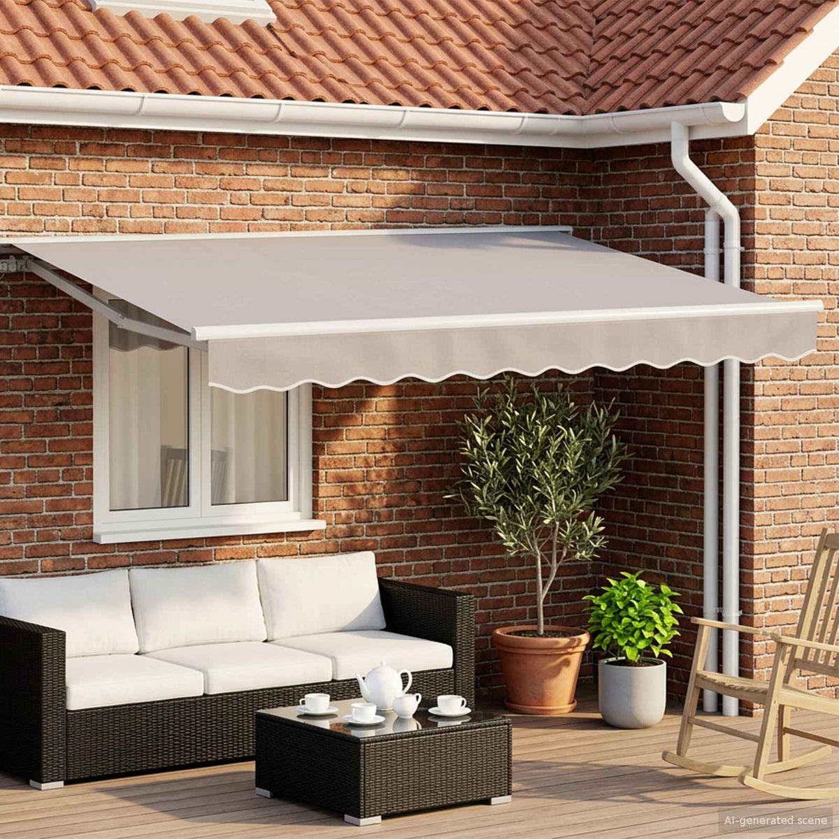 Elektrisch Uittrekbaar Zonnescherm Lichtgrijs 3 x 2,5 m is nu te koop bij PeponiXL, paradijselijk wonen!