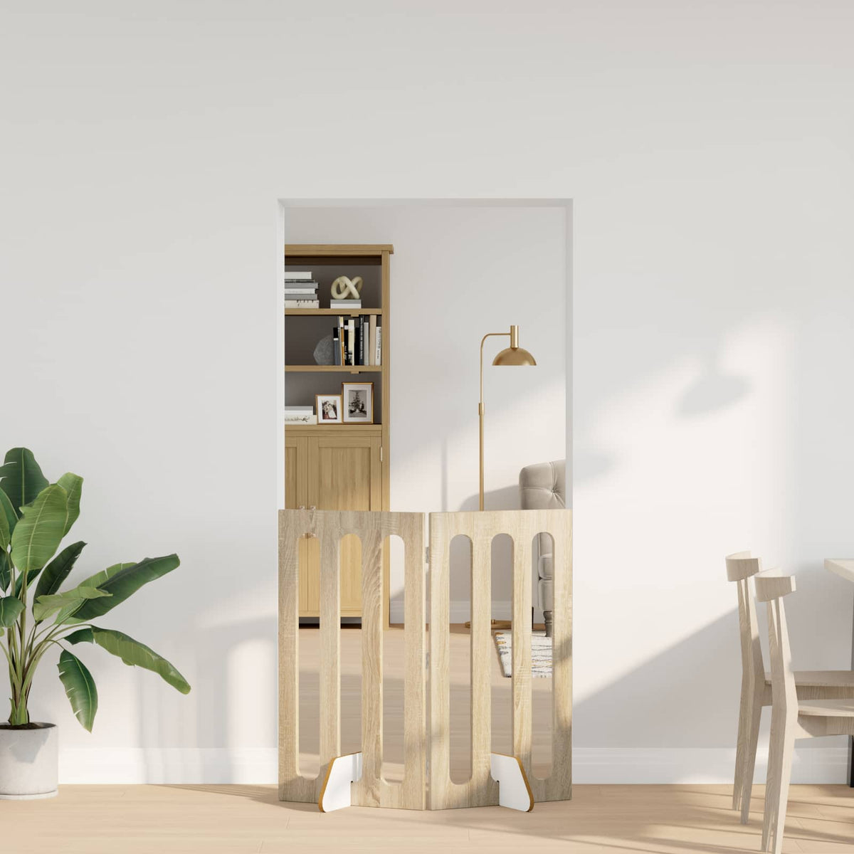 Opvouwbaar huisdierhek 2 pcs Sonoma Eiken 100,5 x 38 x 90 cm is nu te koop bij PeponiXL, paradijselijk wonen!