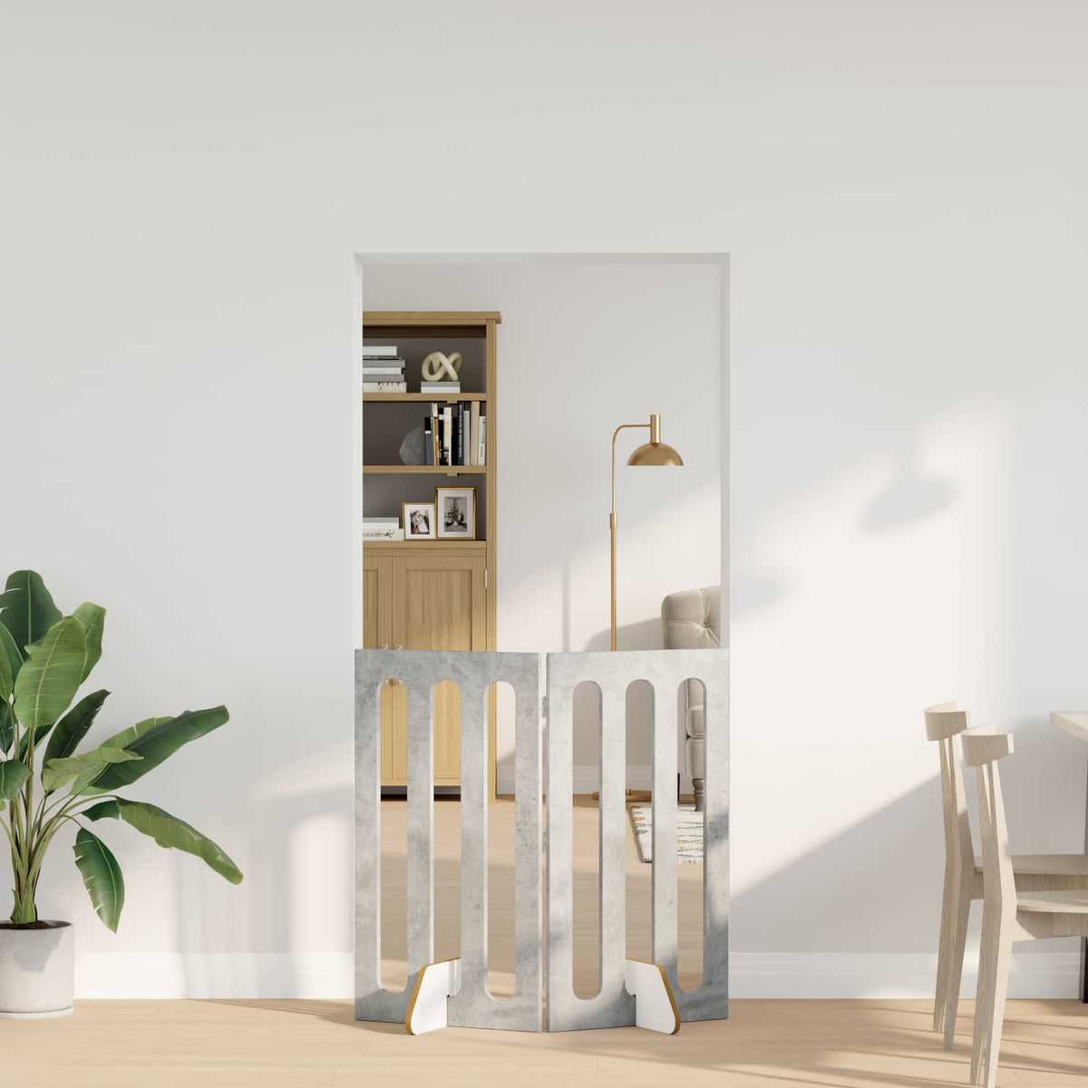 Opvouwbaar huisdierhek 2 pcs Beton Grijs 100,5 x 38 x 90 cm is nu te koop bij PeponiXL, paradijselijk wonen!