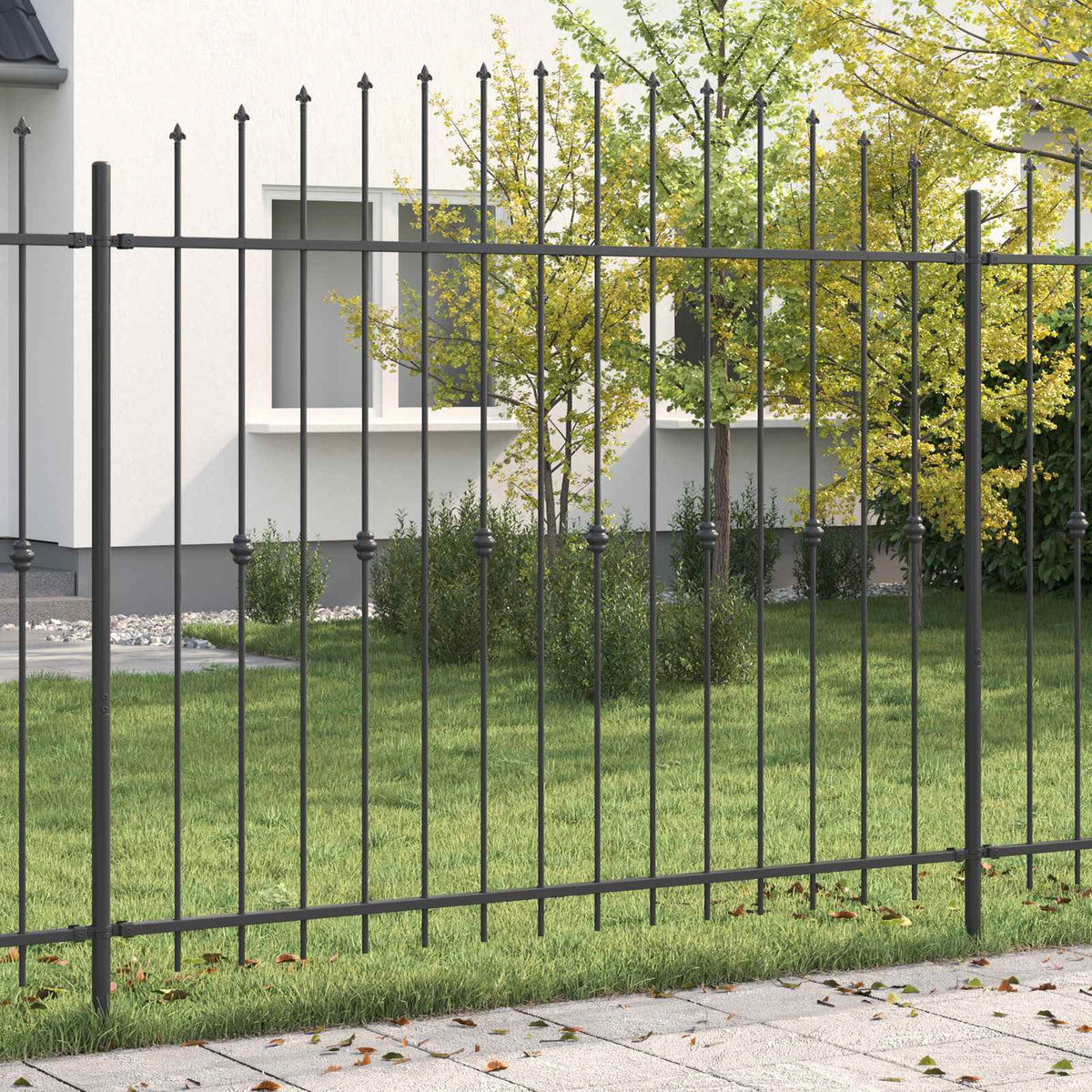 Spike Fence Asten Zwart 200 x 200 cm Gepoedercoat staal is nu te koop bij PeponiXL, paradijselijk wonen!