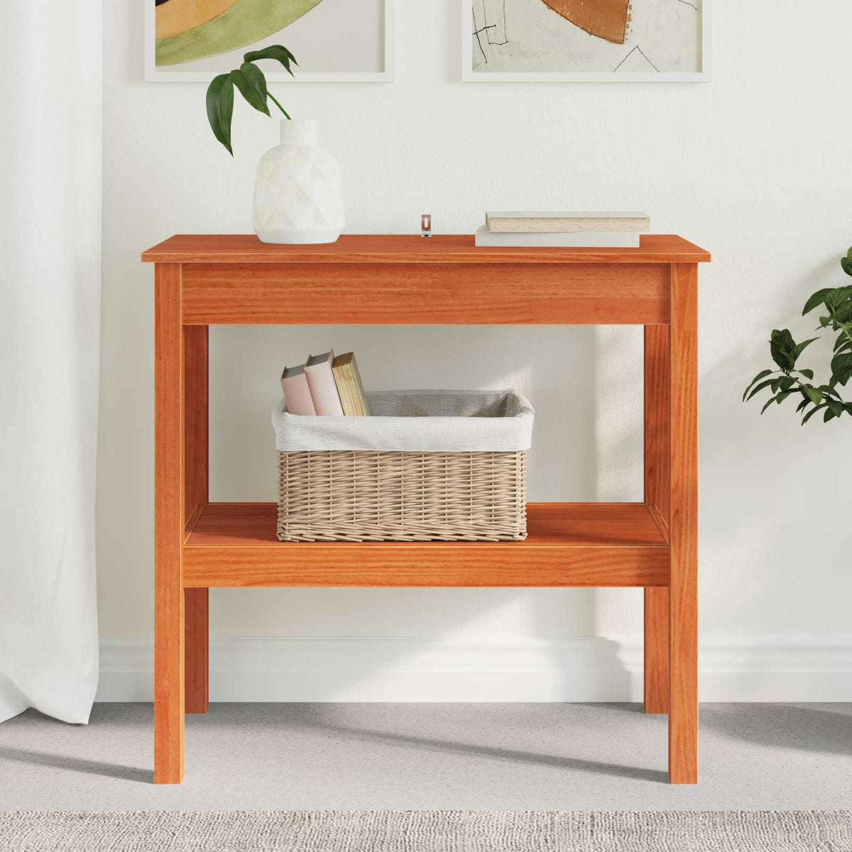 Wandtafel Waskleur Bruin 80 x 40 x 75 cm Massief grenenhout is nu te koop bij PeponiXL, paradijselijk wonen!
