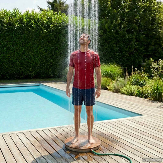 Tuin vloershower WPC en RVS 201 Bruin is nu te koop bij PeponiXL, paradijselijk wonen!