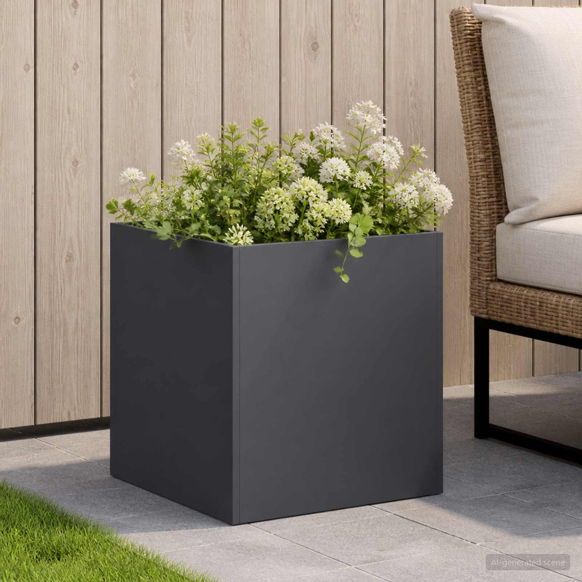 vidaXL Plantenbak Antraciet 25 x 25 x 25 cm Koudgewalst staal